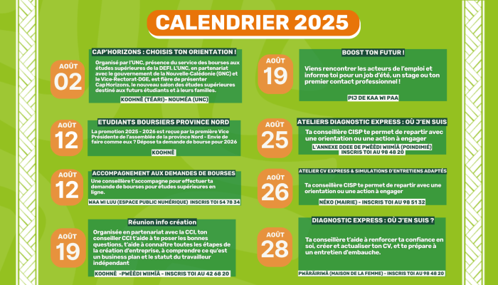 Calendrier SOFIP aout 2025